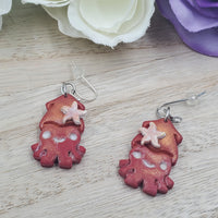 Octupus - Red Orange Shimmer with Starfish