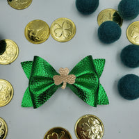 Bowtie with Tail (4") - with Shamrock / Clover - Green - Sapphire-Passion