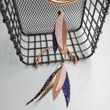 Long Fringe Lizzy (5 layers - 4.5") - Pink, Tan, Purple, Gold, Black - Sapphire-Passion