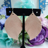 Fringed Petal Earrings (2.5") - Gold or Glittery Pink - Sapphire-Passion