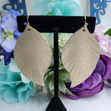 Fringed Petal Earrings (2.5") - Gold or Glittery Pink - Sapphire-Passion