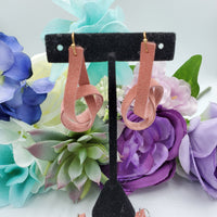 Knot Earrings (2-3") - Peach Suede - Sapphire-Passion