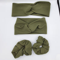 Hair Scrunchie - Olive Green - Sapphire-Passion