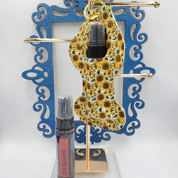 Keychain Holder for 30mL Spray bottle -  Sunflowers - Sapphire-Passion