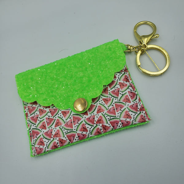 Scallop Card Holder - Watermelons & Bright Green