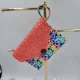 Scallop Card Holder - Rainbow Hearts & Coral