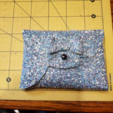 Franchi Pouchy  with Bow - Blue Iridescent Glitter