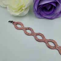 Round Oval Bracelet (Adult) - Pink Pebble Leather