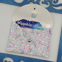 Franchi Pouchy with Bow - Rainbow & Clouds Glitter