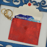 Scallop Card Holder - Red Patina w/Sweet USA