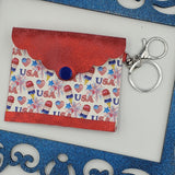 Scallop Card Holder - Sweet USA w/Red Patina