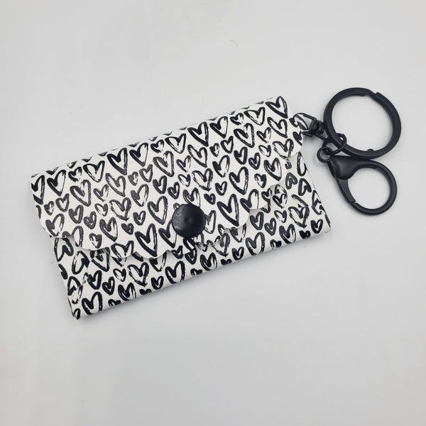 Jolie 2 Pocket Wallet - Monochrome Hearts