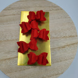 *Reserved* Diva Double Pigtails (1.75") - Red Glitter - 100% Wool Felt