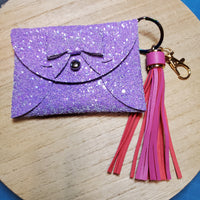 Franchi Pouchy  with Bow - Light purple Glitter w/keychain & Tassle