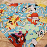 Dog Bandana - Love & Rescue - Dog Print & Green Glitter