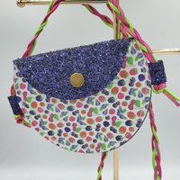 Toddler Cross Body Purse - Berries & Purple Sparkles - Sapphire-Passion
