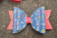 Dolly Double Bow (4.5") - Patriotic & Under the Sea - Sapphire-Passion