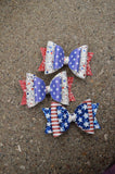 Dolly Double Bow (3.5") - Various, Patriotic - Sapphire-Passion