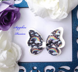 Butterfly Pinch Bow (3.5") - Various, Rainbow - Sapphire-Passion