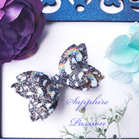 Diva Double Bow (3.5") - Various, Rainbows - Sapphire-Passion