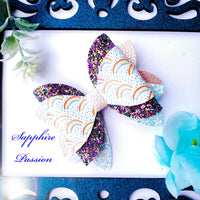 Darcy Bow (4") - Various, Rainbows & Ombre Lace - Sapphire-Passion
