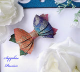 Blossom Bow (3.5") & Ashton Pinch (2")- Various, Ombre, Cotton Candy, Sherbet - Sapphire-Passion