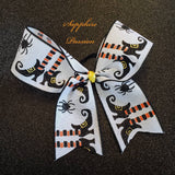 Ribbon Bow - Halloween, Witches boots & Spiders, Glitter - Made to Order - Sapphire-Passion