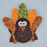 Turkey with Feathers Bow, Thanksgiving Turkey - Made to Order Item - Sapphire-Passion