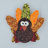 Turkey with Feathers Bow, Thanksgiving Turkey - Made to Order Item - Sapphire-Passion