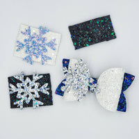 Snowflakes, Intricate - Various, Snapclips & 3.5" Diva, White Blue & Black - Sapphire-Passion
